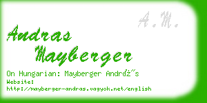 andras mayberger business card